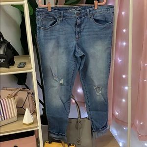 Universal Threads Cuffed Skinny Jeans Distressed